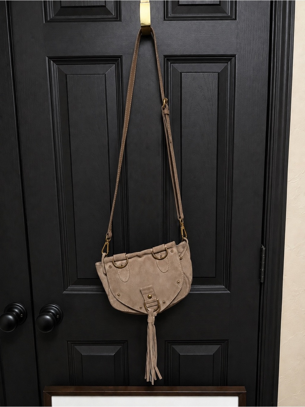 Authentic See by Chloé Tan Suede Tassel Saddle Crossbody Bag + COA